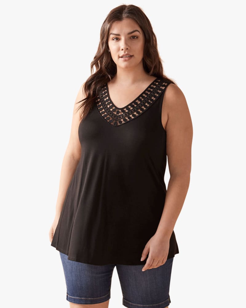 Front of plus size Hannah Crochet-Trim Top by In Every Story | Dia&Co | dia_product_style_image_id:124569